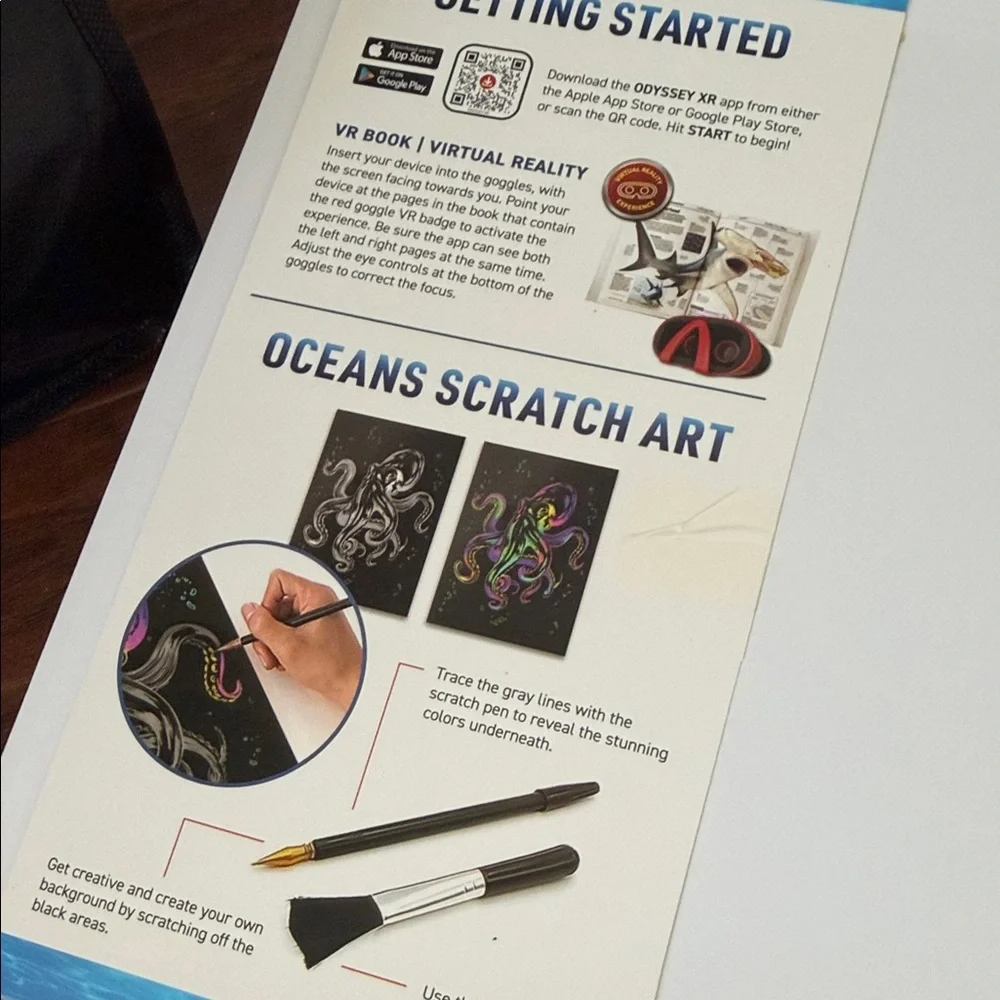 Virtual Reality Oceans! Interactive Book with Red VR Viewer